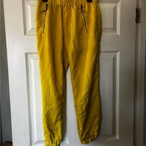 Anthropologie Heihei Bright Yellow Satin Jogger Pants